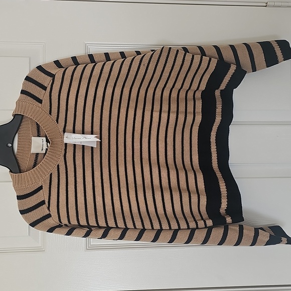 New INDUSTRY REPUBLIC CLOTHING Saddle Stripe Crewneck Sweater XL Khaki/Navy - Picture 4 of 14